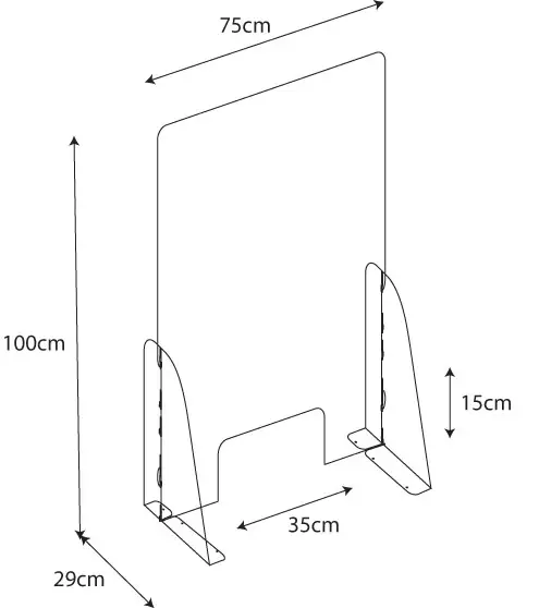 Protector de plexiglás acrílico transparente protector independiente portátil para cajero, empleado, mostradores, pantalla de alimentos