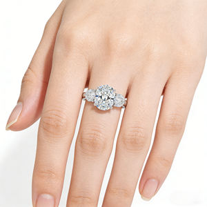 Anillo de Compromiso de Plata S925 con Baño de Oro de 10, 14 y 14K y Diamante Cultivado en Laboratorio para Hombre y Mujer, Certificado IG para Fiestas - Product Image 4