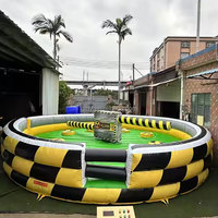 KAPOW jeu d'action rond obstacles labyrinthe gonflable rotatif extérieur obstacles filature jeux à vendre