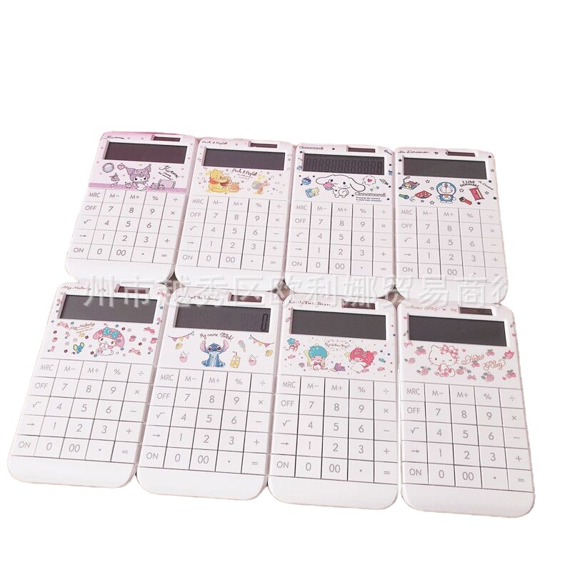 Новый милый мультяшный калькулятор Kuromi Stitch, товары для студентов, подарок для женщин и детей