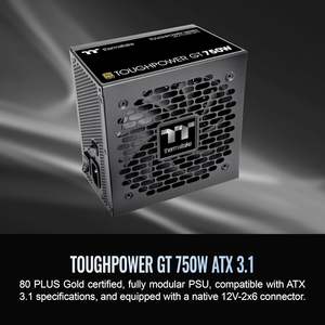 <span class=keywords><strong>Thermaltake</strong></span> Toughpower GT <span class=keywords><strong>750W</strong></span> แหล่งจ่ายไฟ3.1 ATX <span class=keywords><strong>80</strong></span> + ประสิทธิภาพทองตัวเชื่อมต่อ5.1 PCIE 300W พัดลมพื้นเมือง - Product Image 2