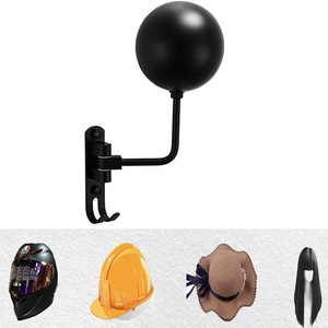 Support de <span class=keywords><strong>casque</strong></span> de <span class=keywords><strong>moto</strong></span> à rotation de 180 degrés support <span class=keywords><strong>mural</strong></span> en métal avec 2 crochets cintre pratique pour sacoches bagages - Product Image 2