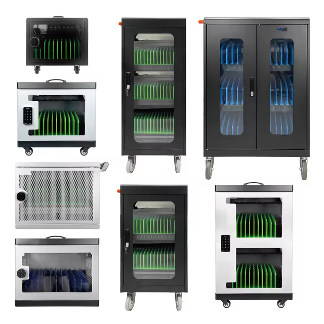 Educational Equipment 15/30/45/60 Bays Tablet Laptop CE Charging Cabinet Rack Trolley Charging Cart Factory Direct Customized