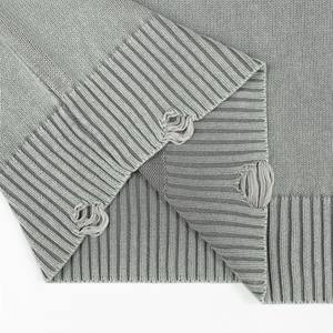 AiNear Vente <span class=keywords><strong>en</strong></span> gros de logo personnalisé Oem & Odm Chunky Sleeveless Crew Neck Ripped Rib Men's Cotton Knitted Pullover Vest Sweater - Product Image 5