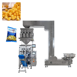 Aperitivos inflados <span class=keywords><strong>con</strong></span> <span class=keywords><strong>palomitas</strong></span> de maíz saladas, bolsas para galletas y dulces, máquinas de envasado de alimentos de llenado Vertical <span class=keywords><strong>con</strong></span> pesaje automático de varios cabezales - Product Image 1
