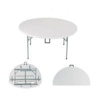 Mesa plegable para pícnic al aire libre, 4 pies, 6 pies y 8 pies, plegable, redonda, de plástico, portátil, para eventos