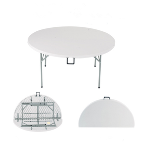 4ft 6ft 8ft <strong>Cheap</strong> Outdoor Picnic <strong>Folding</strong> Table With Metal <strong>Folding</strong> Legs Portable Plastic Round <strong>Folding</strong> Table and <strong>Chair</strong> for Event - Product Image 1