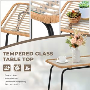 Dwoo High Quality <span class=keywords><strong>Garden</strong></span> All Weather Rattan Chair Juego de mesa de centro 4 piezas Juego de muebles de patio al aire libre - Product Image 5