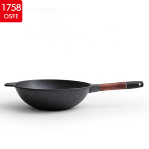 Chino <span class=keywords><strong>gran</strong></span> 32Cm de fundición de aluminio antiadherente <span class=keywords><strong>Wok</strong></span> con tapa - Product Image 3