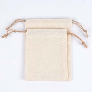 Bolsas de Almacenamiento de Lona de Algodón Reutilizables de 8*10cm con Cordones, Reciclables para Manualidades - Product Image 1