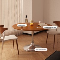 Table à manger de style océanique pour la maison, petite table à manger en bois de bouleau massif, design Bauhaus vintage minimaliste, sur mesure