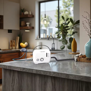 Nettoyeur vapeur électrique portatif 1600W, vapeur chaude puissante et rapide, naturelle et sûre, pression vapeur 1,2 bar, réservoir d'eau 1,1L, pour la maison et la voiture - Product Image 1