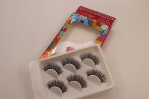Bellissime ciglia <span class=keywords><strong>Kiss</strong></span> Lash fatte a mano 3D, 3 paia, con etichetta privata, a striscia intera, con base in cotone nero, in fibra sintetica, 15mm 18mm - Product Image 5
