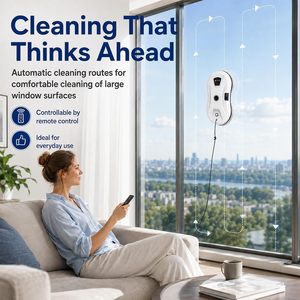 Machine de nettoyage de vitres intelligente à télécommande, grande puissance d'aspiration, nettoyeurs de vitres électriques pour usage hôtelier, fournis directement par l'usine - Product Image 5