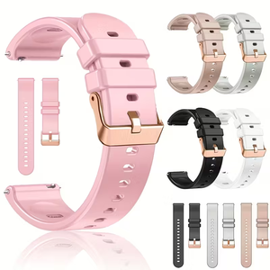 Bande de remplacement en silicone de 18 mm avec boucle à ardillon pour montre intelligente <span class=keywords><strong>Garmin</strong></span> Venu 3S/2S Move 3S - Confortable et décontractée pour femmes - Product Image 2