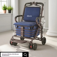 Déambulateur pliant pour personnes âgées avec siège et panier de courses, nouveau modèle, vente en gros