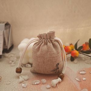 Eco-Friendly <b>Small</b> Natural Jute Earring Necklace Jewelry Dust Pouch Custom Logo Printed Reaycled Burlap Gift Jute Drawstring <b>Bag</b> - Product Image 3