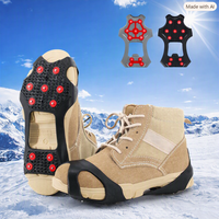 Crampons d'urgence anti-glace et antidérapants pour la neige, forte adhérence, 11 crampons en acier pour chaussures et bottes, pour la marche sur neige et glace