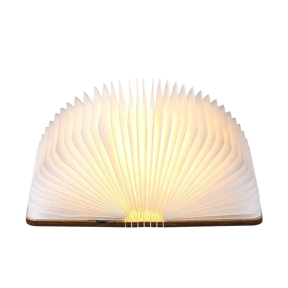 Portatile 3 colori creativo LED libro luce notturna in legno 5V USB ricaricabile magnetico pieghevole lampada da tavolo decorazione della casa