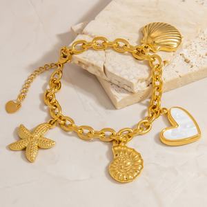 Female-Niche Stainless Steel Bracelet with Single 18K Gold Pendant Non-Fading Trendy Style <b>Bangles</b> for Anniversaries - Product Image 4