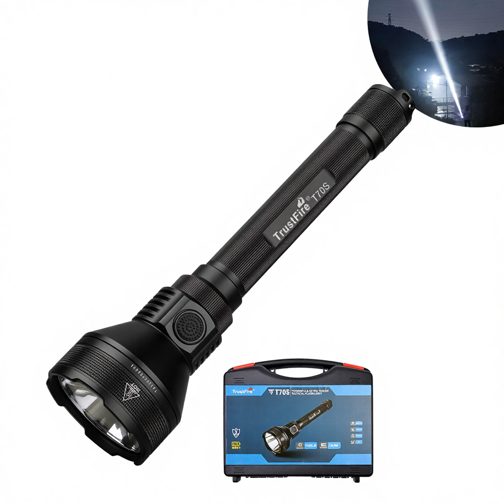 TrustFire T40R Torcia LED Tattica Ricaricabile USB – 1800 Lumen, 550 Metri Di Gittata, Impermeabile IP68 Per Caccia E Campeggio