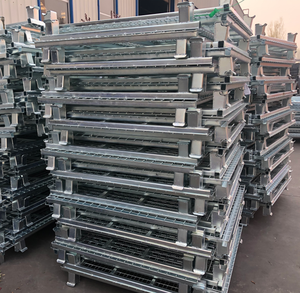 Grande <span class=keywords><strong>cage</strong></span> en treillis métallique pour entrepôt, bac de rangement pliable en fil métallique robuste - Product Image 4