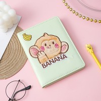 Petit organisateur de journal en cuir écologique avec broderie en peluche pour animaux, cadeau pour fille, anniversaire, étudiant