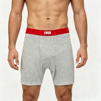 Boxers de sport pour hommes, sous-vêtements en coton extensible doux, ceinture élastique large, sous-vêtements personnalisés avec logo pour la course à pied et l'entraînement