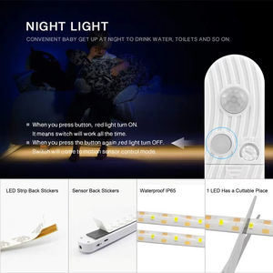 Tira de Luces LED de 5 Metros con Sensor de Movimiento PIR, Luz Nocturna de Inducción, Cinta de Luz para Debajo del Gabinete, para Habitaciones, Armarios, Iluminación Interior - Product Image 2