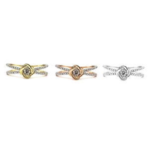 Vente en gros de bijoux or rose 18 carats Hong Kong Bijoux en diamant de haute qualité Bague de mariage éternité pour femmes - Product Image 4