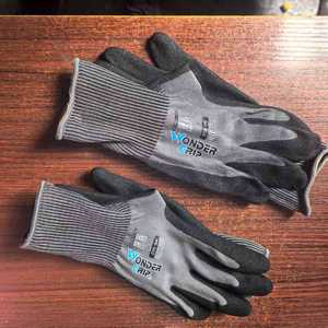 Wonder Grip Gray Nitrile Coated Work Gloves Size L Gardening Anti Slip Protective Gear - Product Image 1