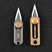 Lightweight Pocket Multifunction Foldable 31mm Brass Mini Knife with Keychain