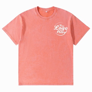 T-shirt lourd de style vieilli 230g 100% coton col rond épaules tombantes hauts pour hommes - Product Image 3