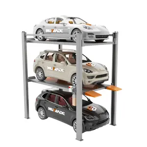 3 Levels SUV Car Parking Equipment Valet Park Lift 4 Post Parking System Stacker Parking Lift