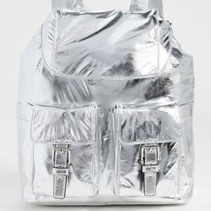 <b>Students</b> Schoolbags Letter Preppy Style Metallic Flap <b>Backpack</b> Custom Multiple Pockets Waterproof Daypack Travel Nylon Large - Product Image 2