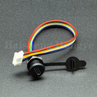 موصل USB من النوع C إلى JST PH 2.0 مع لوحة قفل صواميل، كابل شحن بمنفذ DC، 2/4/5/6 دبابيس، سلك USB-C مقاوم للماء مع قفل سريع