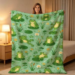 Manta de Franela con Diseño de Gato de Dibujos Animados, Manta para Siesta, Cálida, Súper Suave, para el Hogar y la Oficina, Impresión Personalizada, Venta al por Mayor YH-MT - Product Image 4