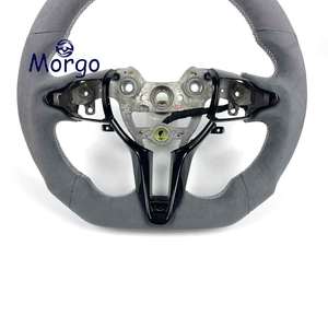 Volant personnalisé en daim bleu et fibre de carbone forgée bleue pour <span class=keywords><strong>Hyundai</strong></span> ElAnt Rand I30n I20N Veloster N Elantra N M/T CN7 - Product Image 3
