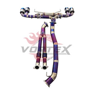 ท่อไอเสีย Vortex 102 มม. สีไทเทเนียมม่วงน้ำเงิน แบบมีวาล์ว สำหรับรถยนต์นิสสัน GT-R R35 พร้อมตัวเก็บเสียงสองชั้น ระบบปลายท่อไอเสียแบบควอดเบิร์นท์ - Product Image 2