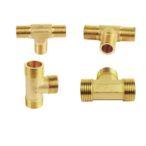 Raccordo per tubi in ottone idraulico pneumatico filettatura maschio/femmina 1/8 "1/4" 3/8 "1/2" BSP raccordi a t in rame adattatore per Gas olio acqua