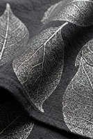 Essuie-tout en coton écologique à motif squelette de feuille, aspect métallisé, pour une décoration de cuisine moderne
