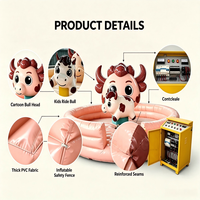Taureau mécanique gonflable pour enfants - Couleur et taille personnalisables, capacité 1 joueur, utilisation intérieure/extérieure