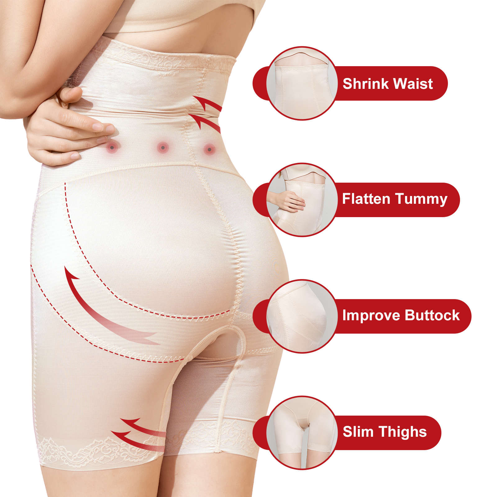 Merrige waist trainer donna fajas colombianas butt lifter shapewear tummy plus size body control corsetto