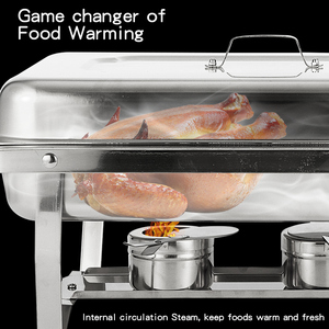 Edelstahl Chafing Dishes Buffet-Set Speisenwärmer für Partys & Events Wärme- und Aufbewahrungsausrüstung - Product Image 5