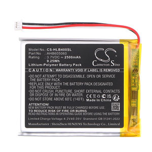 Batterie pour moniteur <span class=keywords><strong>HelloBaby</strong></span> HB40, moniteur HB50, moniteur HB6351, AHB605060, 2500mAh / 9,25Wh - Product Image 2