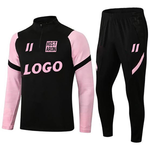 HOSTARON Youth Adult Blank Trainings anzug Herren Fußball trainings anzug <span class=keywords><strong>Half</strong></span> Zip Fußball jacke Hose Outdoor Jogging Fitness Laufset - Product Image 4