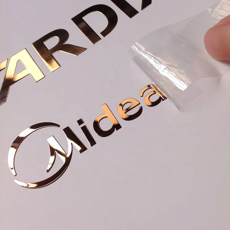 Su ordinazione di Modo Del Nastro Etichetta Adesiva In Metallo Sticker Lettera del Metallo Nichel Sticker di Alta Qualità Electroformed Etichetta Nichel Sottile Logo