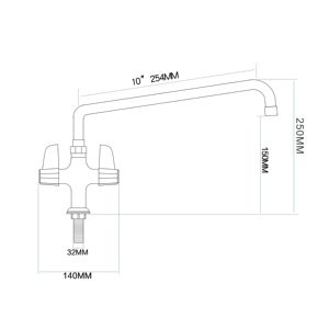 Robinet de cuisine moderne de haute qualité 10 pouces avec bec pivotant et double poignée, finition chromée, cartouche céramique, idéal pour restaurant - Product Image 2