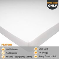 Drap-housse en tricot jersey extensible doux de taille Queen T-shirt confortable Matelas de séjour blanc extensible à 4 voies (de 5 à 16 pouces de profondeur)