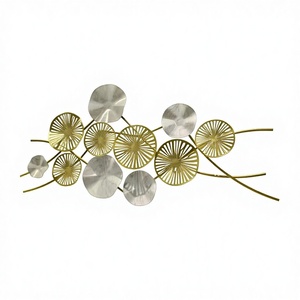 Fuda Contemporary 120X58cm Gold Wrought Iron <b>Art</b> Wall Decal Irregular Shape Horizontal Pattern for Bedroom Living Room - Product Image 1